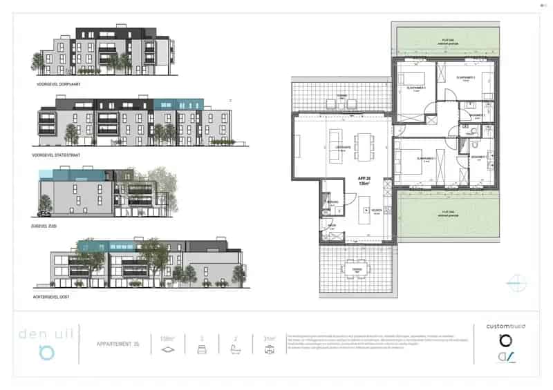 Penthouse met 3 slaapkamers en 2 terrassen