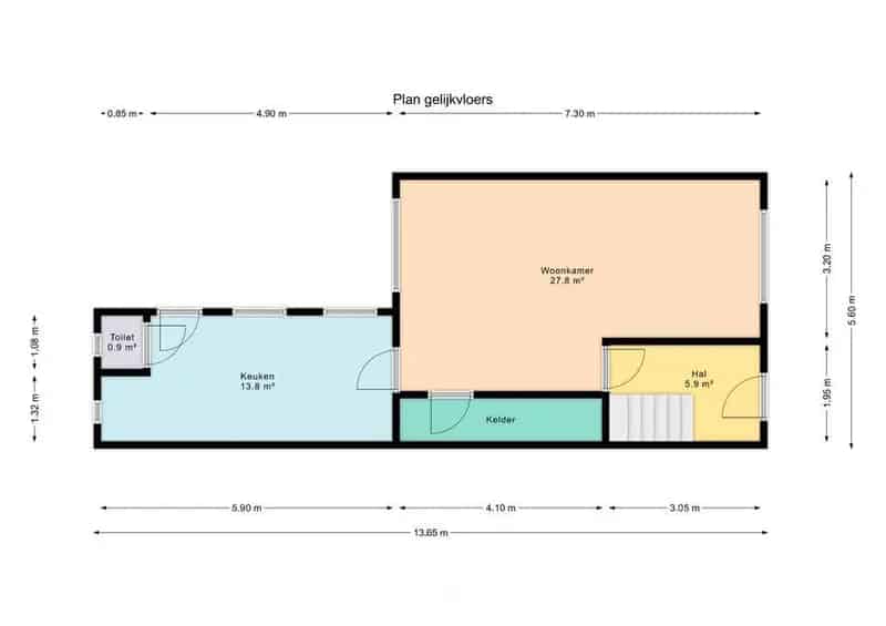TE RENOVEREN WONING MET 2 SLAAPKAMERS & TUIN