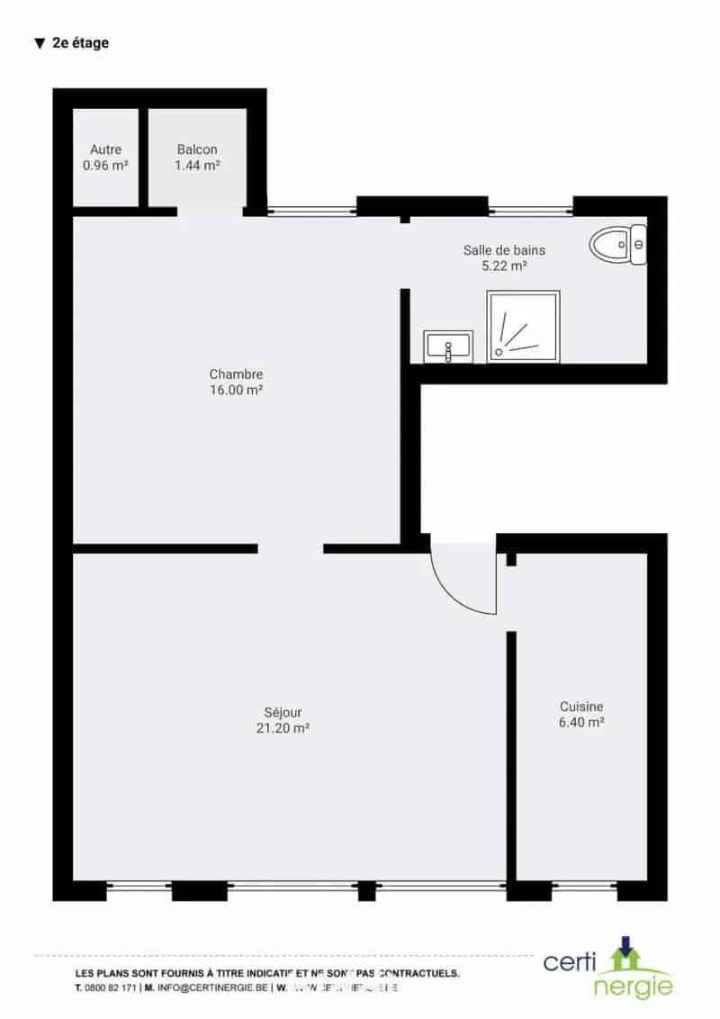 Het appartement op 2e verd.
