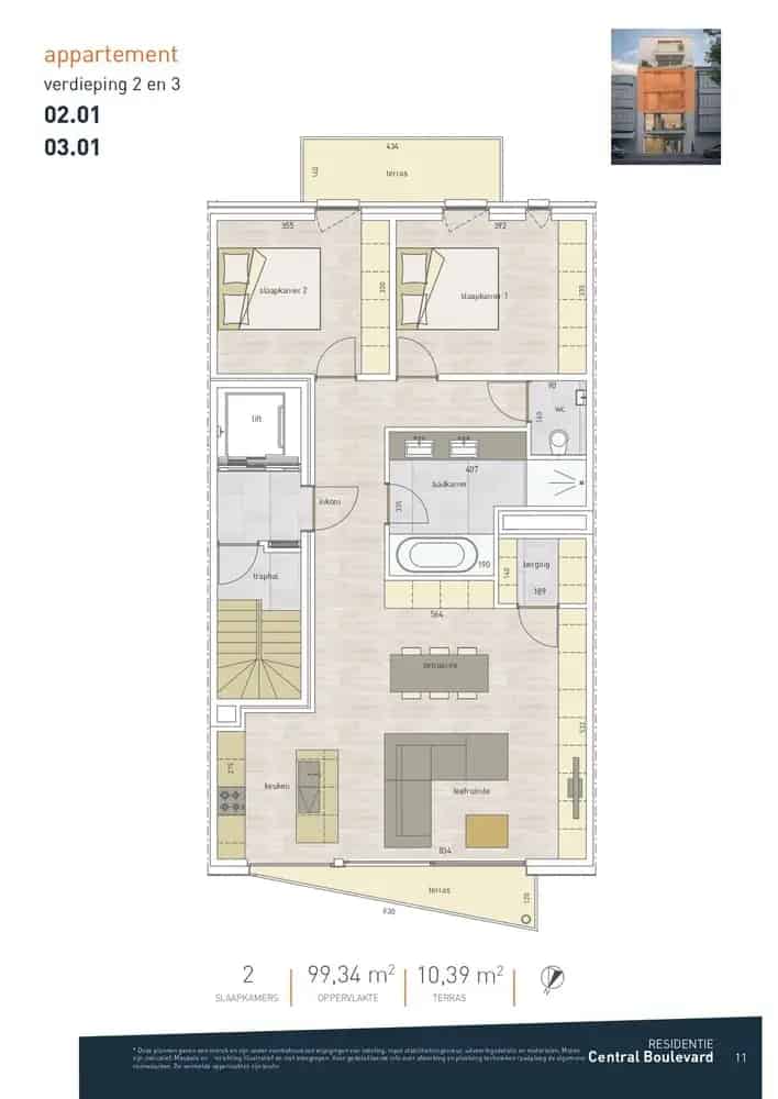 Te koop 2 slaapkamers Oostende Alfons Pieterslaan 96