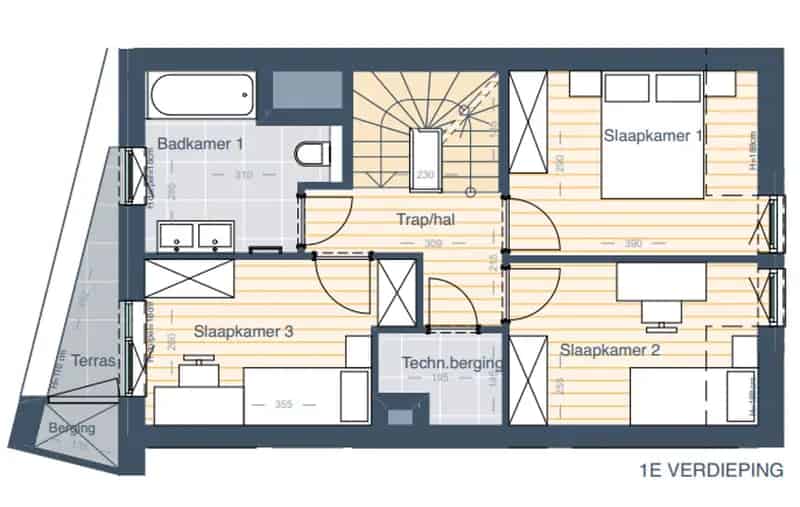 Woning E0.2 - Gesloten bebouwing met 4 slaapkamers