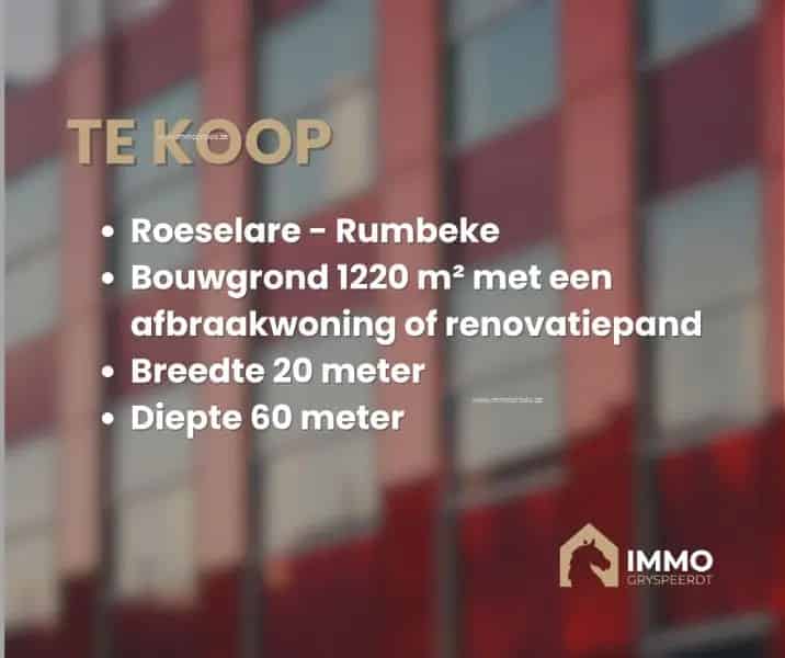 Nieuwbouw bouwgrond te koop in Rumbeke