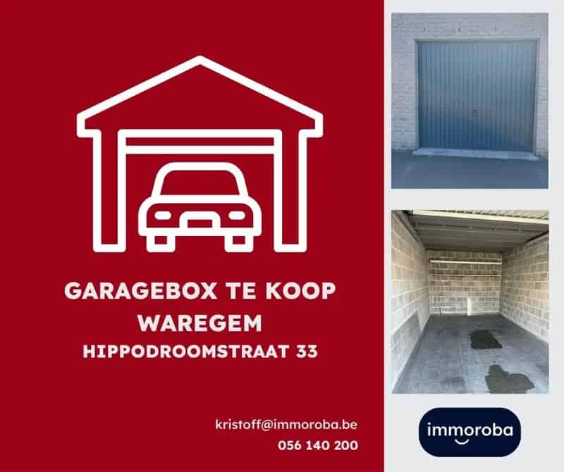 Afgesloten garagebox te koop nabij het centrum van Waregem.