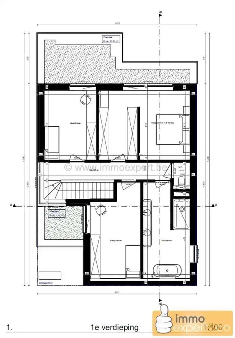 TERNAT: Open bebouwing in doodlopende straat - bouwgrond