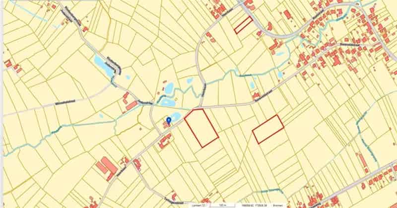 LANDBOUWGROND TE BUDINGEN, ONGEVEER 15A39CA GROOT