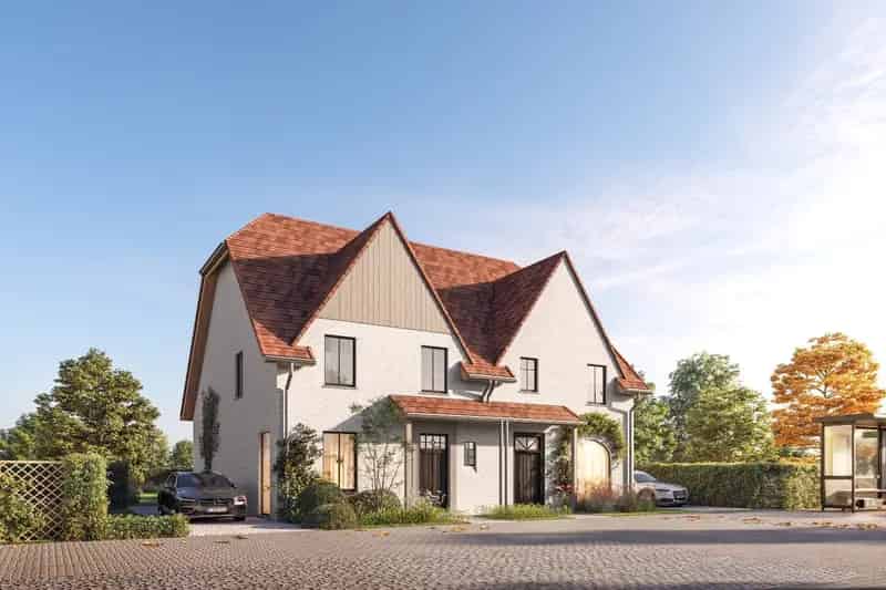 Nieuwbouw koppelvilla in het pittoreske dorp van Lapscheure met zuid-west gerichte tuin