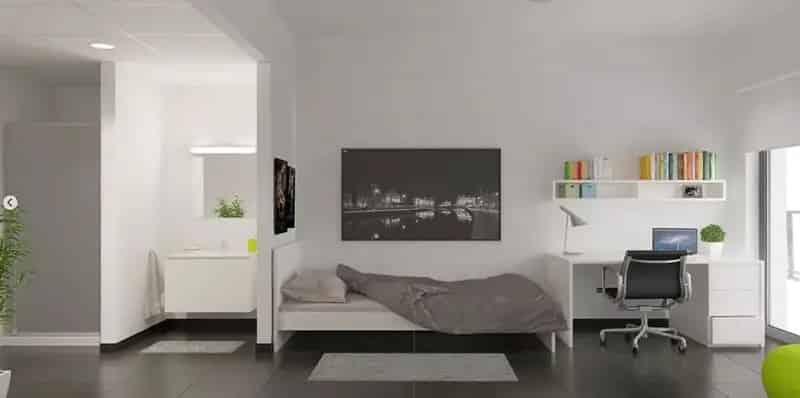 Studentenkamer met badkamer