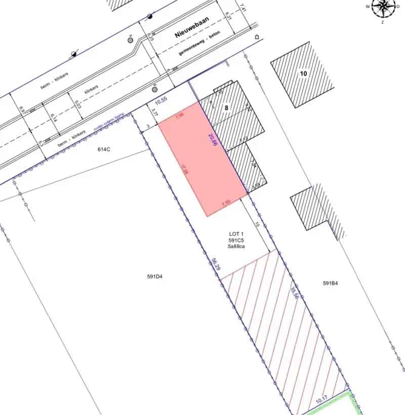 Bouwgrond voor HOB op een perceel van 588m²