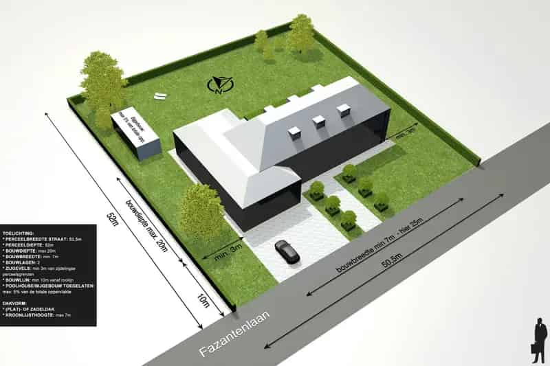 Zuidgeoriënteerde bouwgrond van ca. 2.502 m² te Oostmalle