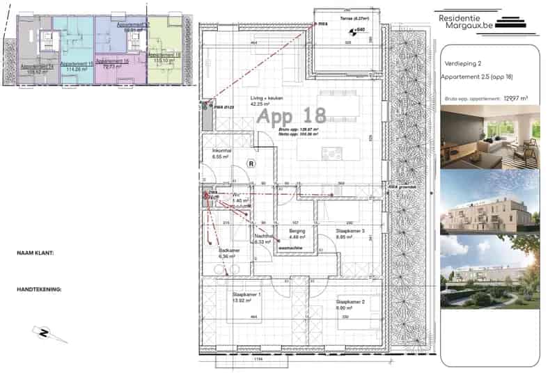 Gelegen op de tweede verdieping van residentie Margaux vinden we dit ruim appartement terug met 3 slaapkamers en (overdekt) terras.
Het appartement is volledig afgewerkt met oog voor kwaliteit afwerking en comfort!
Aangezien dit een hoekappartement is gen