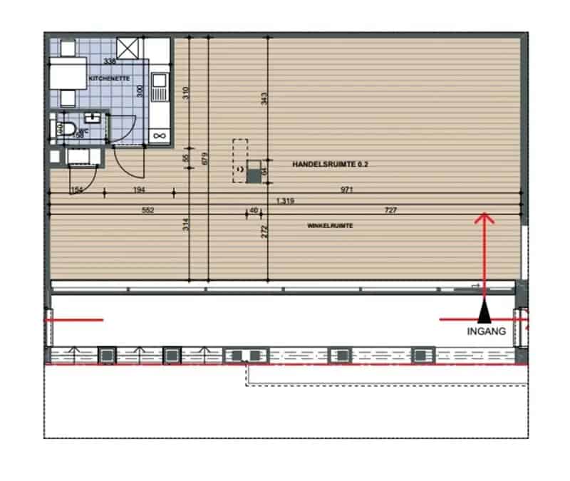 De Vesten: commercieel handelspand centrum Halle