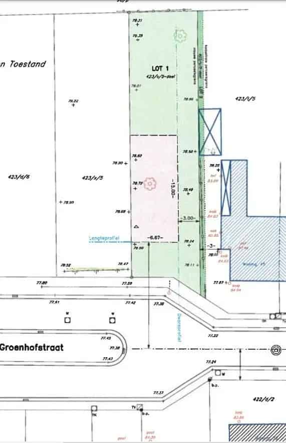 Bouwgrond voor half open bebouwing op 3a 66ca