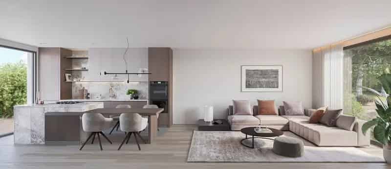Woonerf met 12 doorzonwoningen en een centrale binnentuin