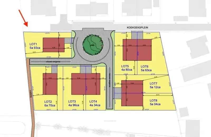 Bouwgrond voor open bebouwing, zuid-west georiënteerd