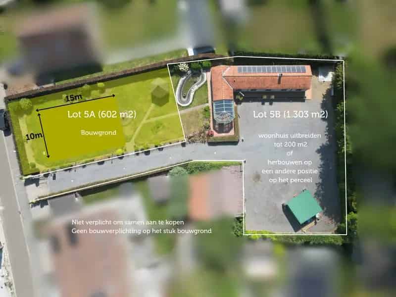 Perceel bouwgrond van 602 m2 geschikt voor VRIJSTAANDE bebouwing in centrum Wingene