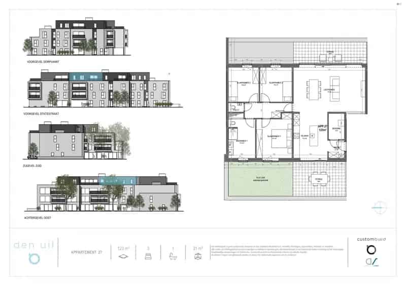 Penhtouse met 3 slaapkamers en 2 terrasen