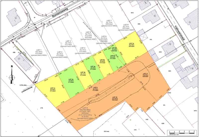 Bouwgrond van 881 m² voor halfopen bebouwing