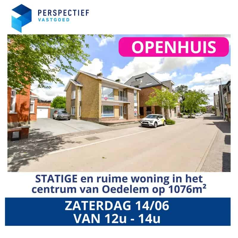 | BEZOEKMOMENT 14/06 van 12u - 14u | STATIGE en ruime woning in het centrum van Oedelem op 1076m²