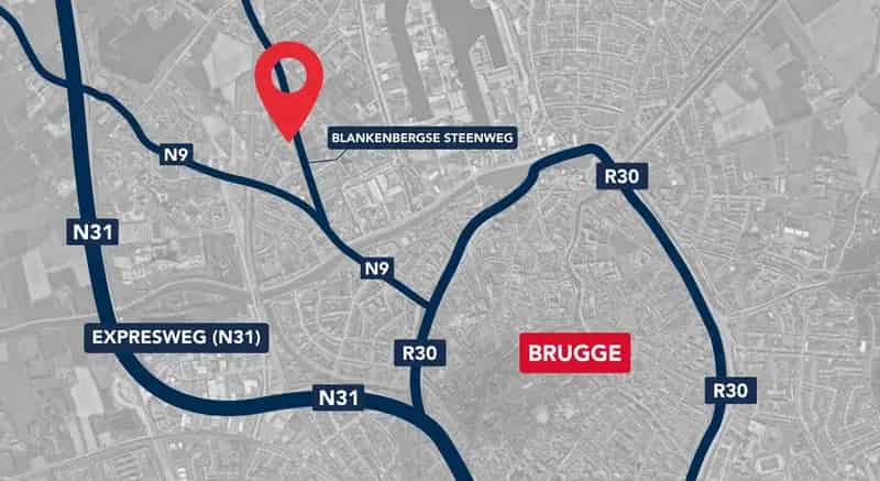 Grond te huur Brugge: Kantoorgebouw 2182m² en woning