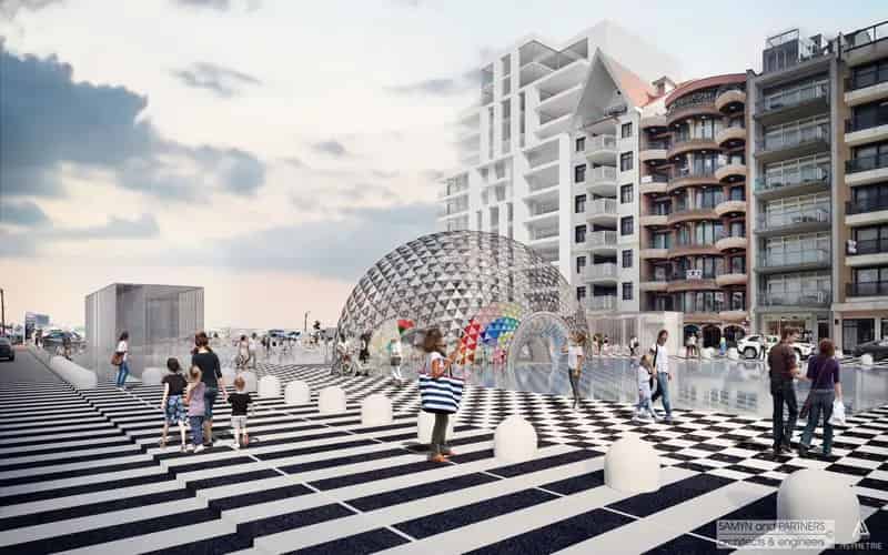 Garage "MATUVU" onder het nieuwe Albertplein te Knokke-Zoute