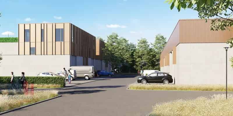 Nieuwbouw KMO Unit 180m² met Woning 175m² te Bazuin Roeselare