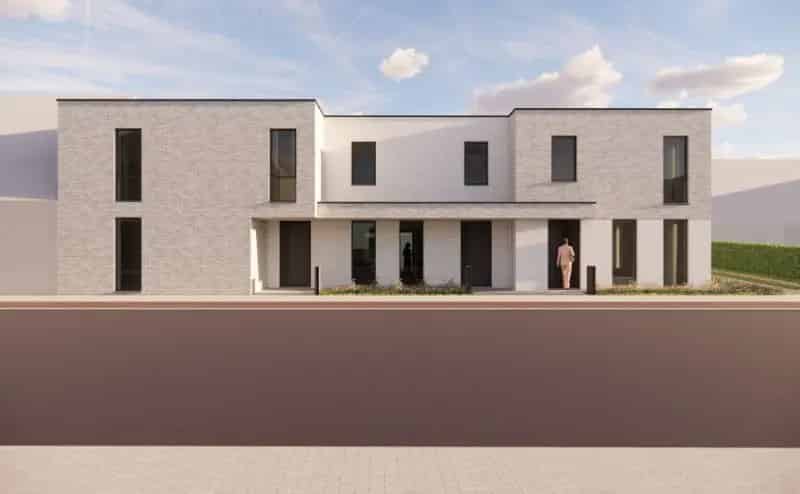 Hooglede: halfopen nieuwbouwwoning met 3 slaapkamers, zuid-gerichte tuin, carport en berging op een perceel van 184,50 m², centrale ligging