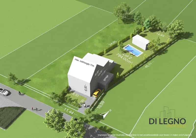 Rustig gelegen bouwgrond van 784m² voor HOB.