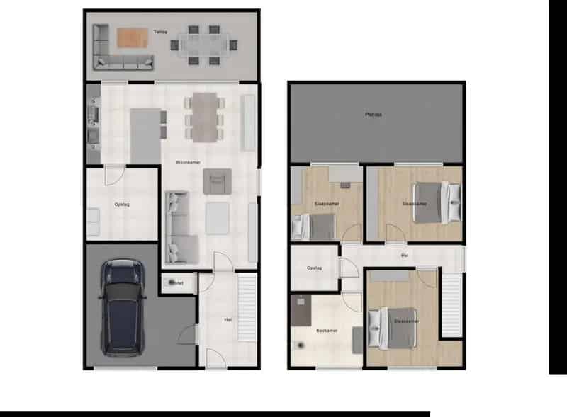 Nieuwbouw driegevelwoning op 3a97ca