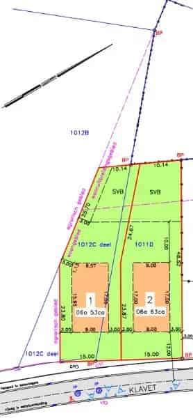 Perceel bouwgrond 663m² in het groen!