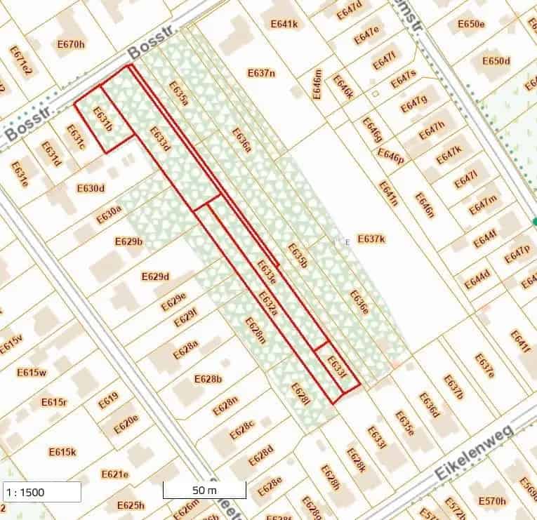 2 BOUWGRONDEN VOOR OPEN BEBOUWING EN ACHTERLIGGENDE GRONDEN in de bosrijke villabuurt op de Bosstraat te Lanaken!