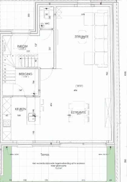 Hooglede: strakke halfopen nieuwbouwwoning met 3 slaapkamers, zuid-gerichte tuin, carport en berging op een perceel van 206 m², centrale ligging.