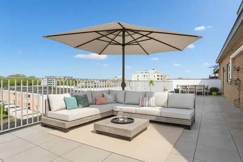 Dakappartement met groot terras (50m²), 2 slpk, & 2 autostnpl