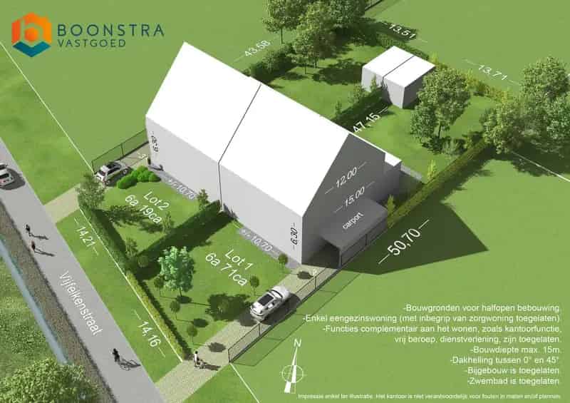 Bouwgrond van 671 m² voor halfopen bebouwing te Tildonk